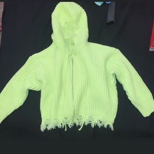 Neon Green Crop Top Hoodie